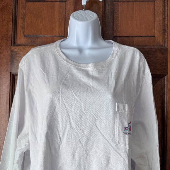 Vineyard Vines Lady. Christmas Whale Long Sleeve White Tee Size 3X - Picture 5 of 12